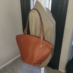 Louis Vuitton Saint Jacques Epi Leather Shoulder Bag - Cognac & Authentic
